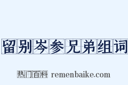 留别岑参兄弟组词是什么意思的图片